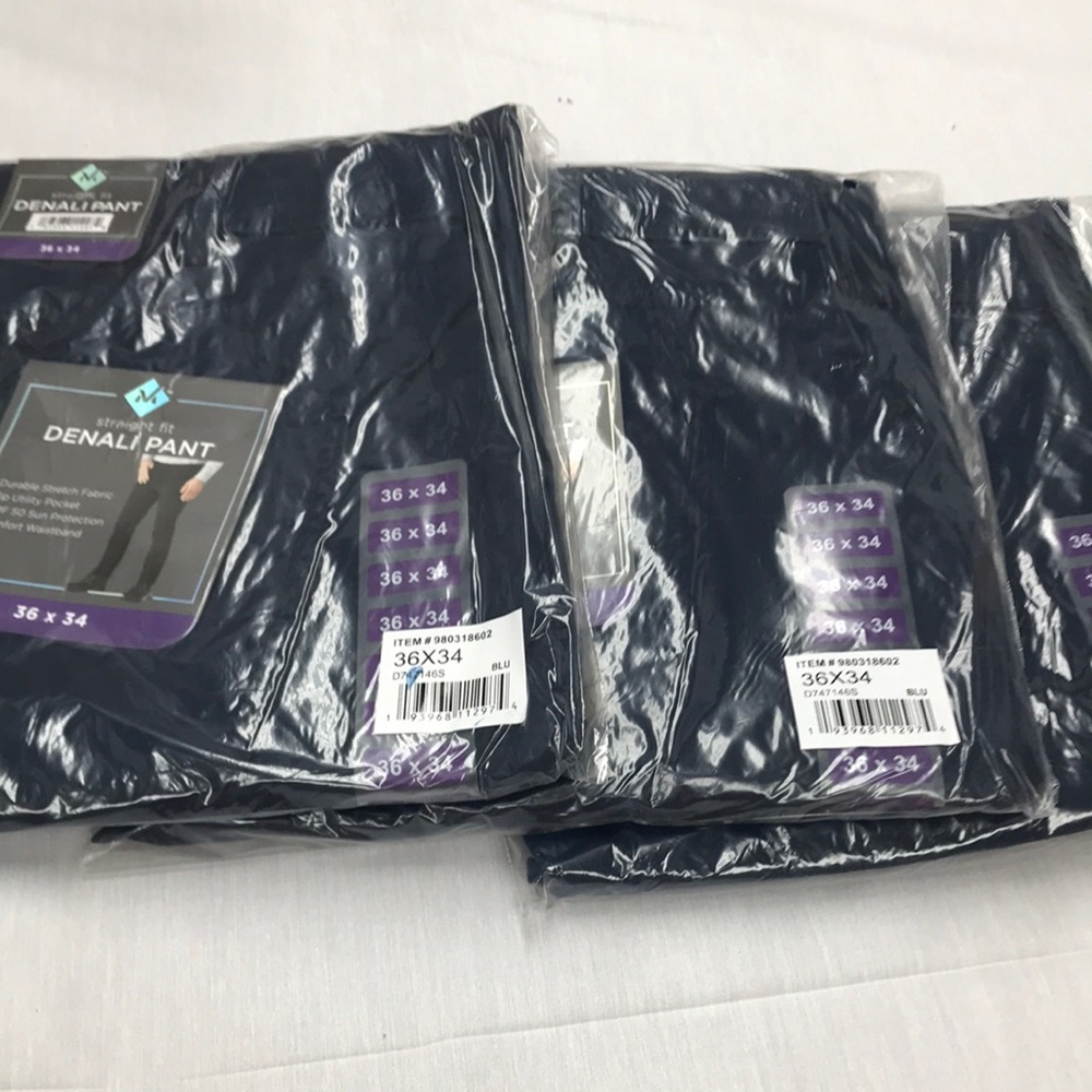 Lot of 3 Denali Pants. 36 x 34 Blue Cove Straight Leg Stretch